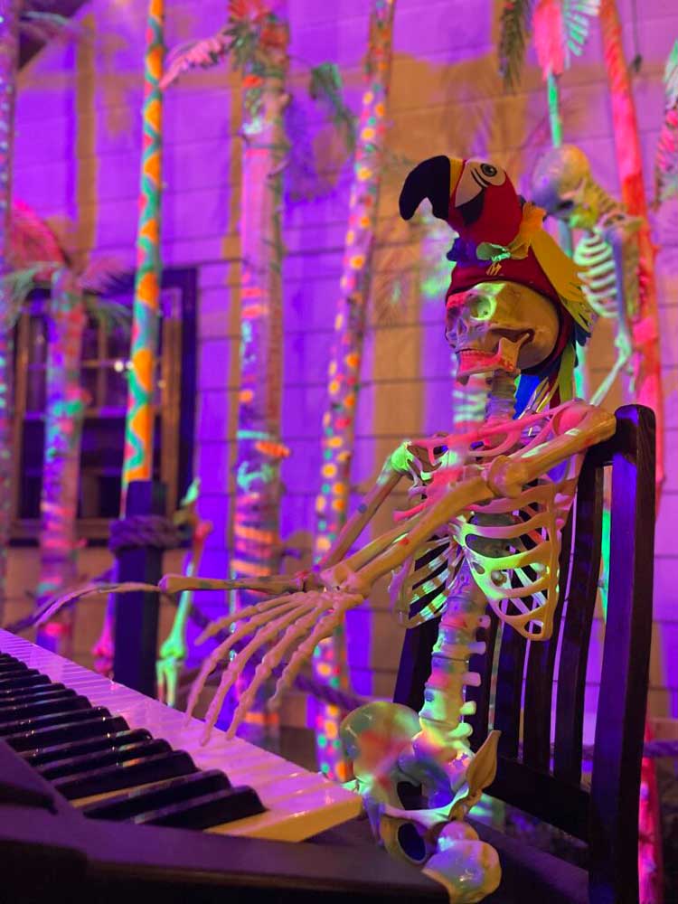 skeleton piano neon w